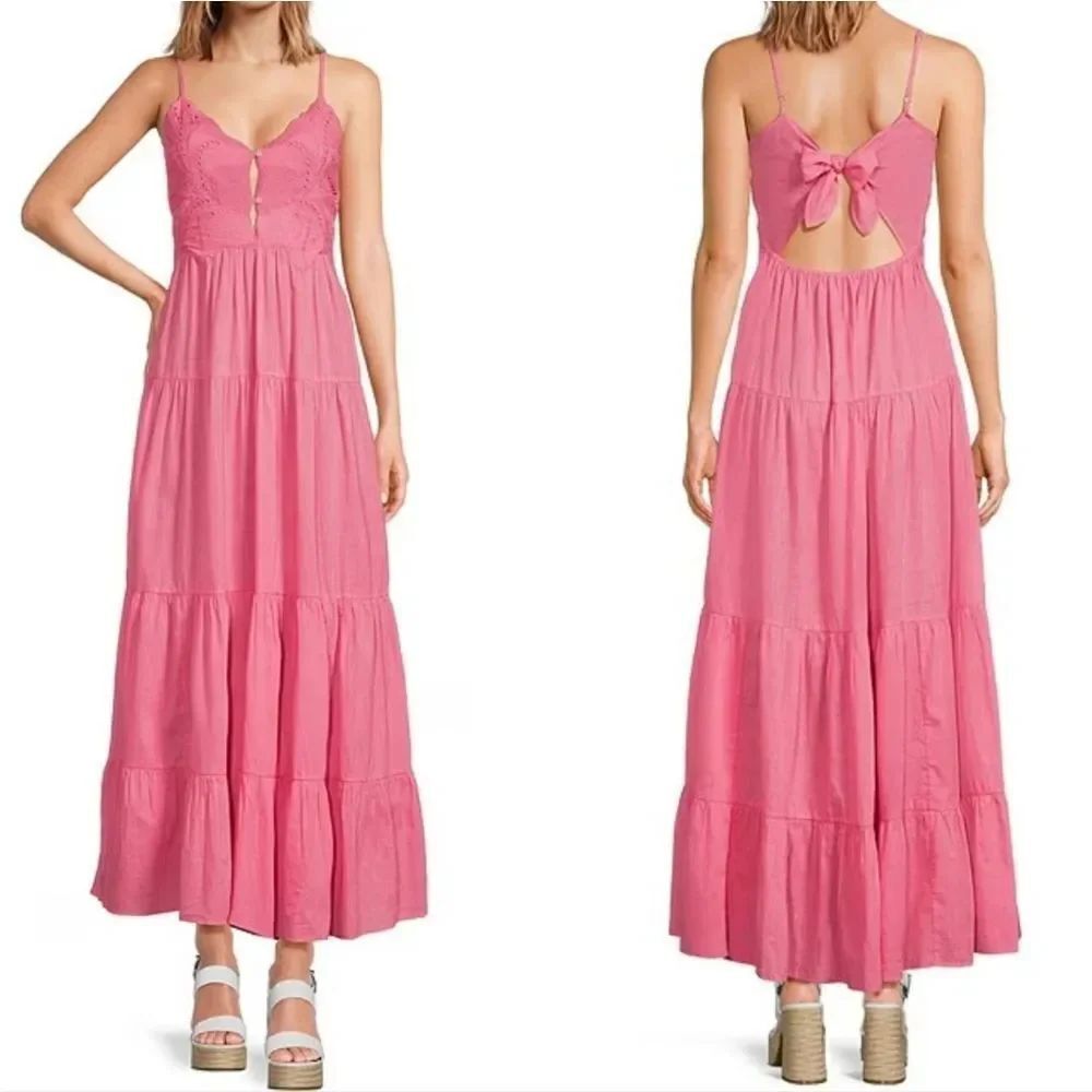 Chelsea & Violet Alyssa Sweetheart Neckline Sleeveless Cotton Slub Maxi Dress
